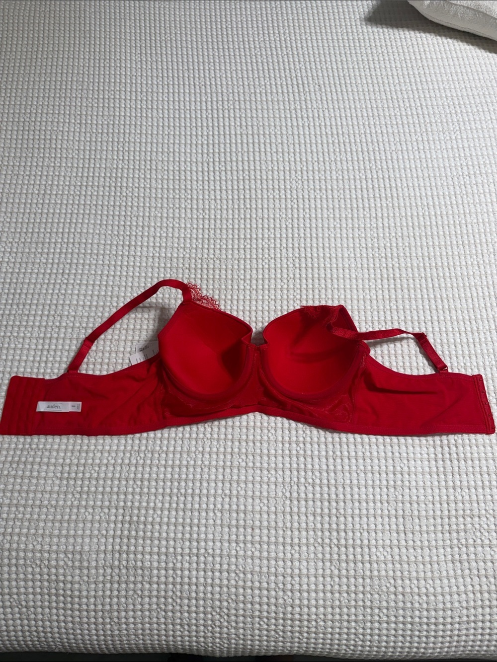 Auden Red Lace Longline Push-Up Bra with Molded Cups - Picture 4 of 6